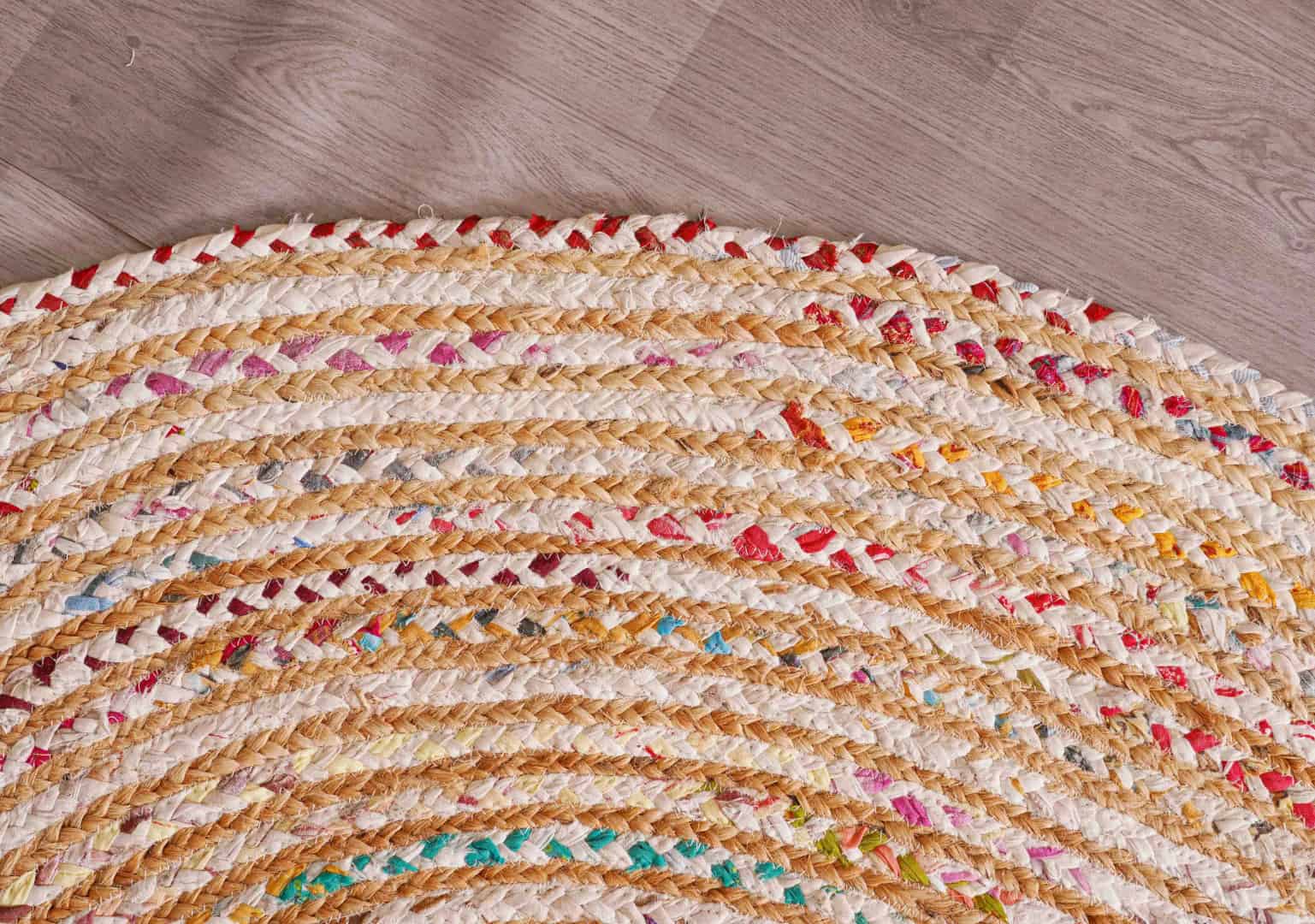Home Decor Bohemian Natural Jute and Cotton Oval Rug - Image 8