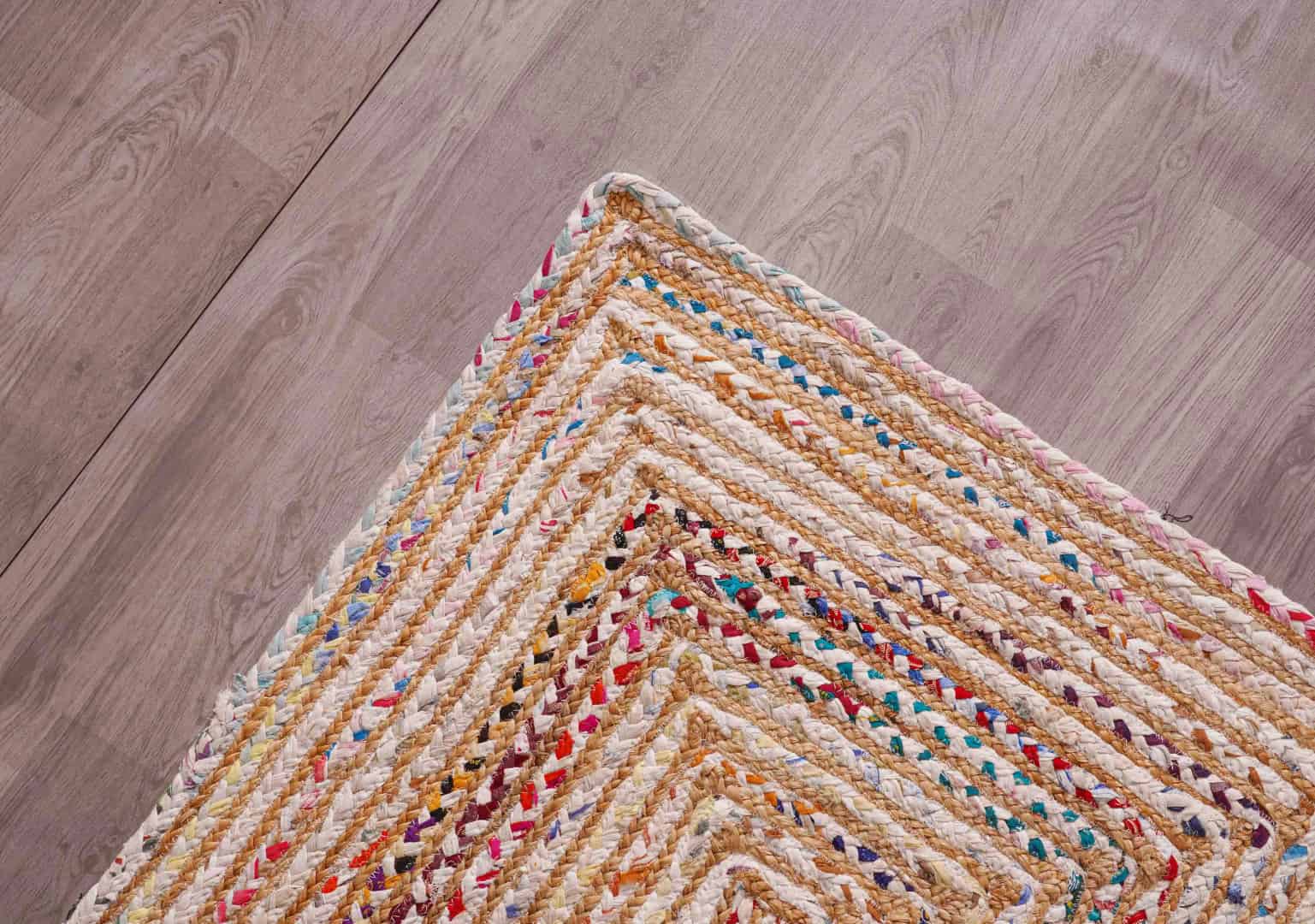 Home Decor Bohemian Natural Jute and Cotton Rectangle and Square Rug - Image 3