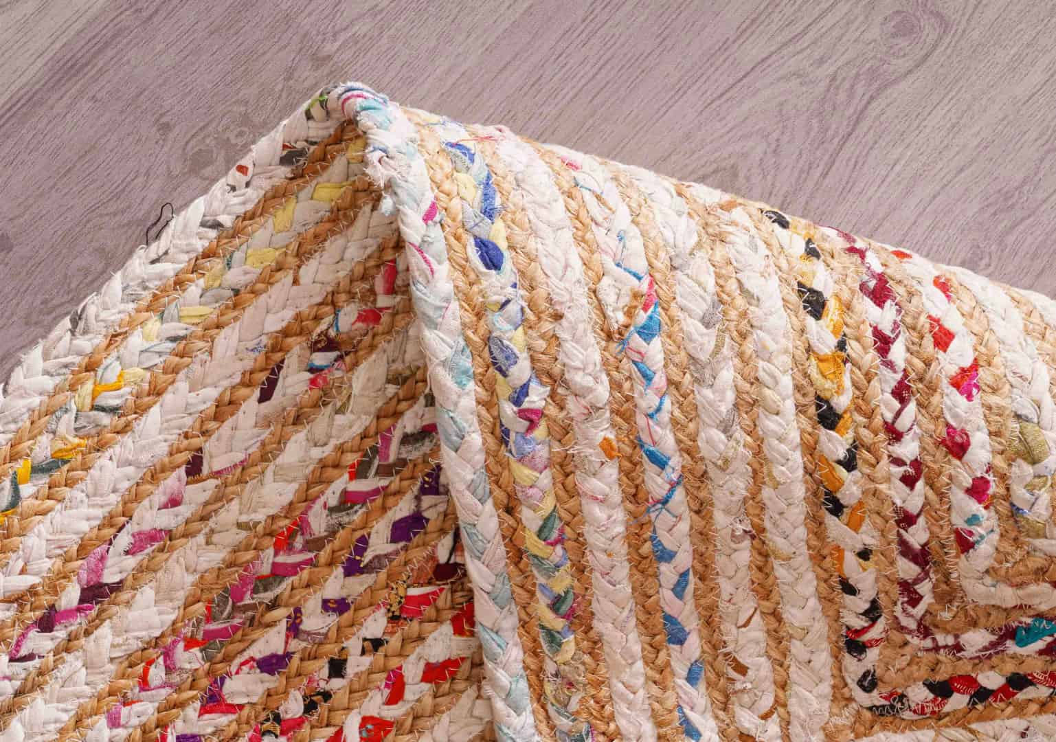 Home Decor Bohemian Natural Jute and Cotton Rectangle and Square Rug - Image 5