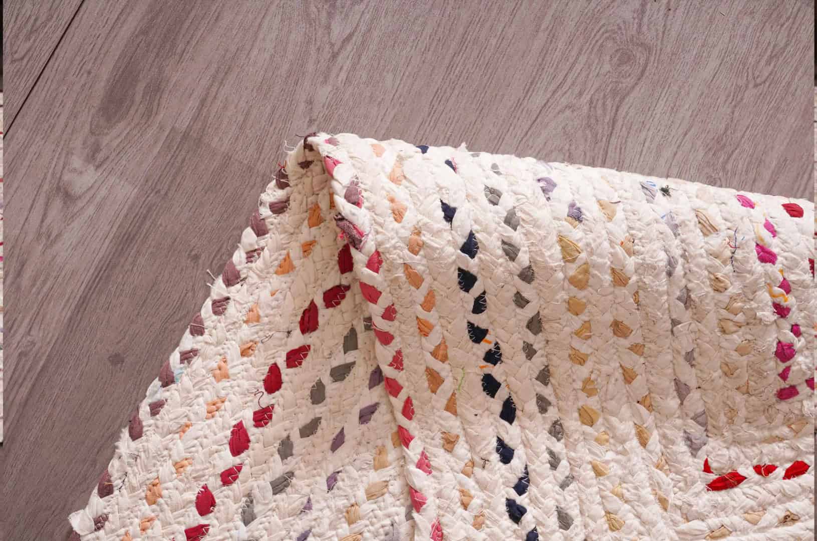 Indian Handwoven Multicolor Cotton Rectangle and Square Rug - Image 7