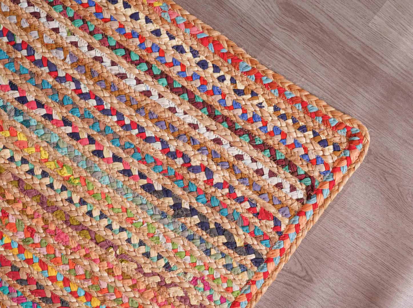 Custom Size Hand Braided Multicolor Natural Jute and Cotton Runner Rug - Image 7