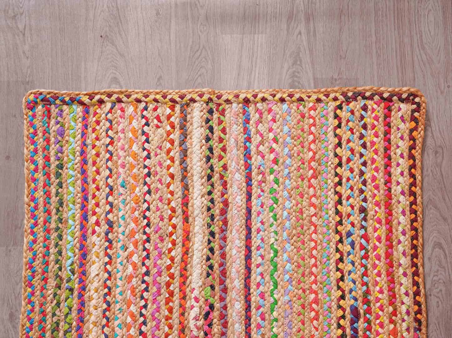 Custom Size Hand Braided Multicolor Natural Jute and Cotton Runner Rug - Image 8