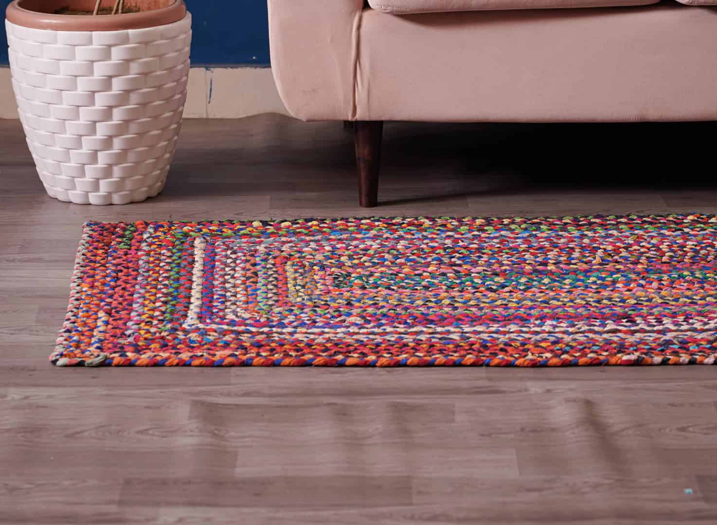 Home Decor Bohemian Multicolor Cotton Runner Rug - Image 5