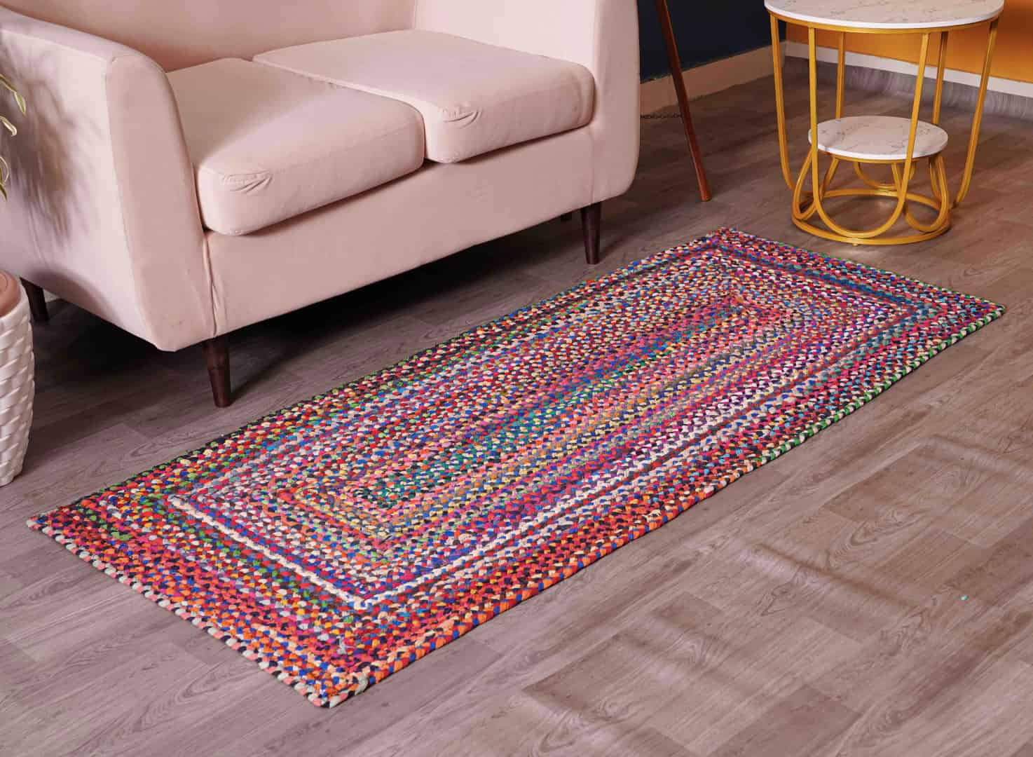 Home Decor Bohemian Multicolor Cotton Runner Rug - Image 3