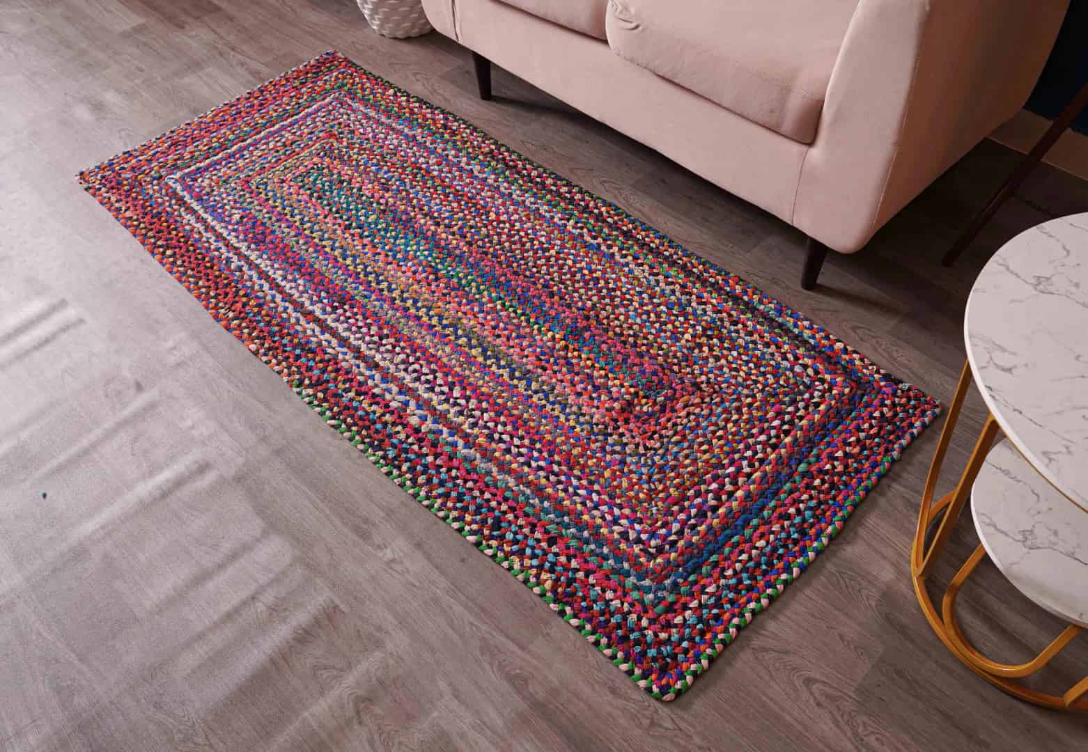 Home Decor Bohemian Multicolor Cotton Runner Rug - Image 2