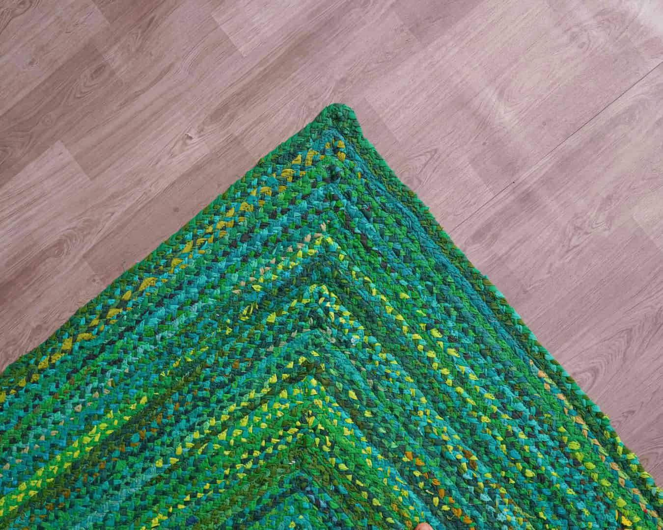Custom Size Handmade Green Cotton Chindi Runner Rug - Image 6