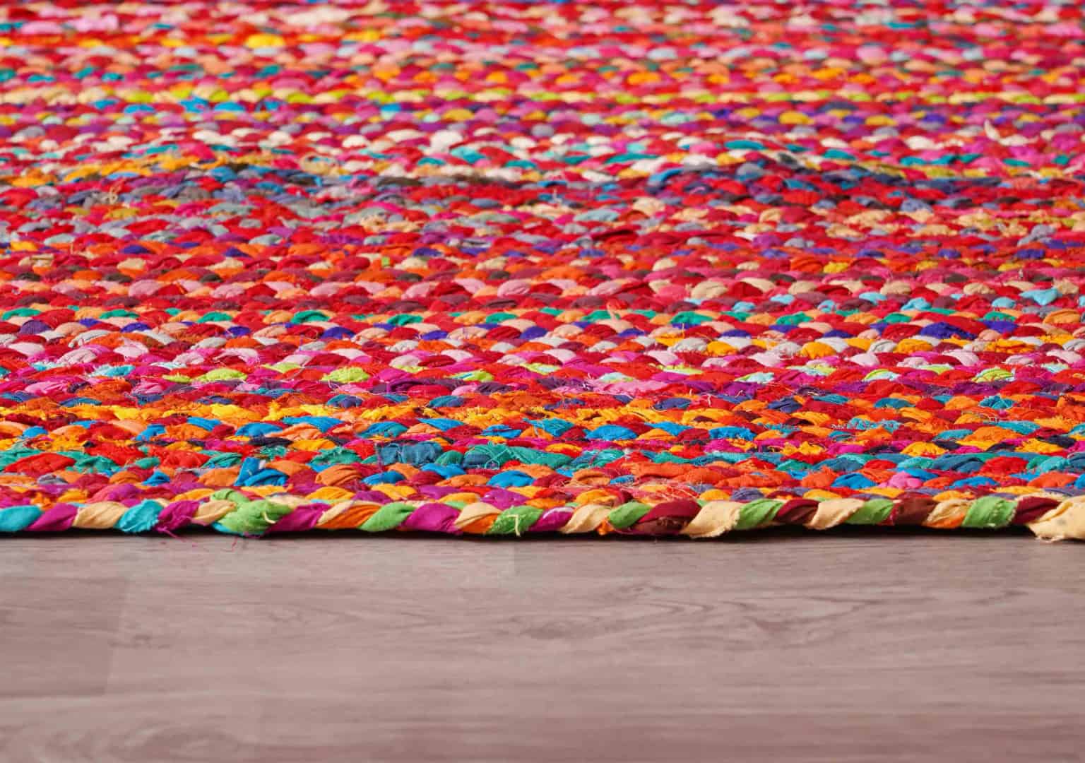 Multicolor Decorative Hand Braided Cotton Runner Rug - Image 6