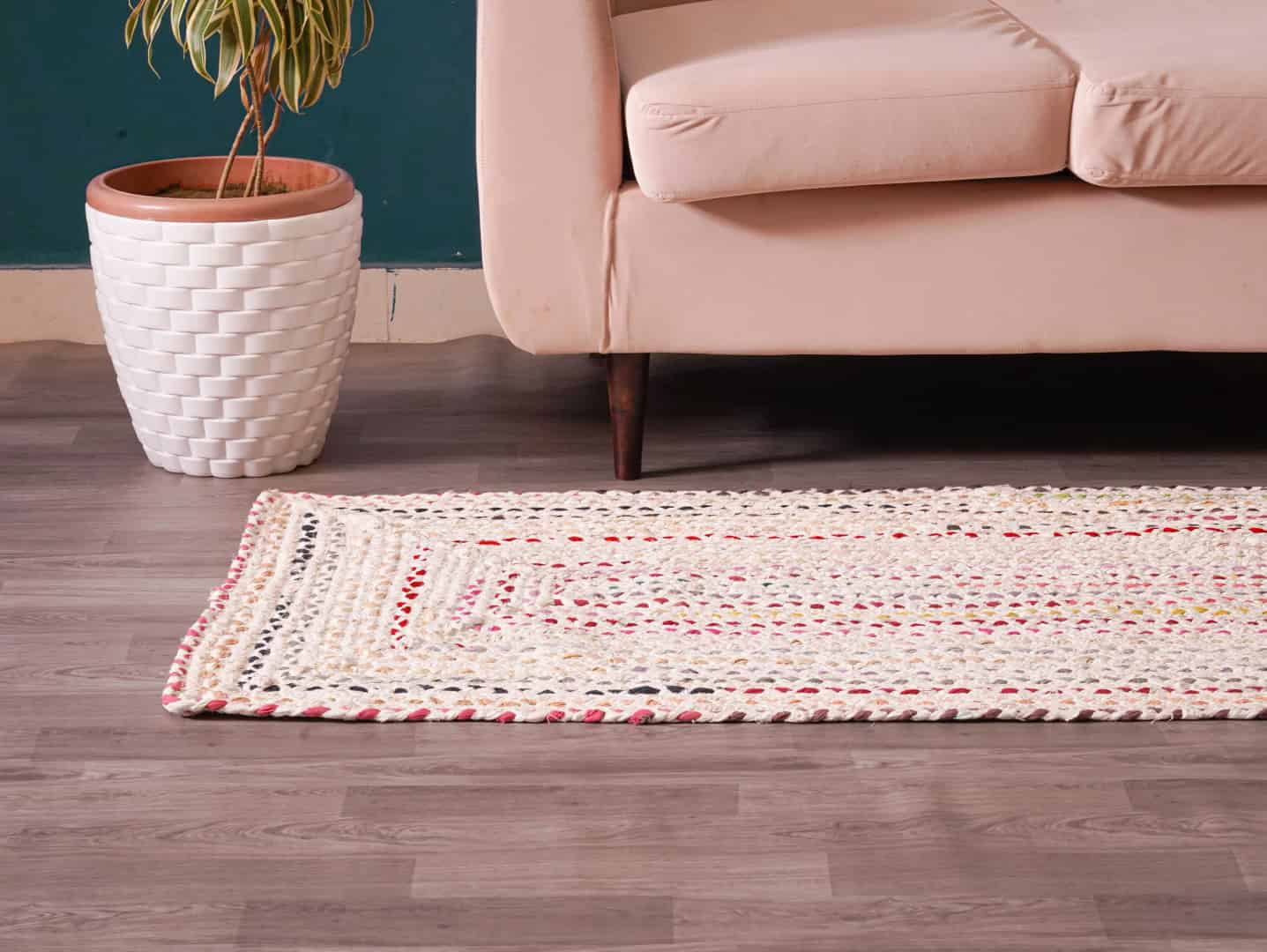 Indian Handwoven Multicolor Cotton Chindi Runner Rug - Image 4