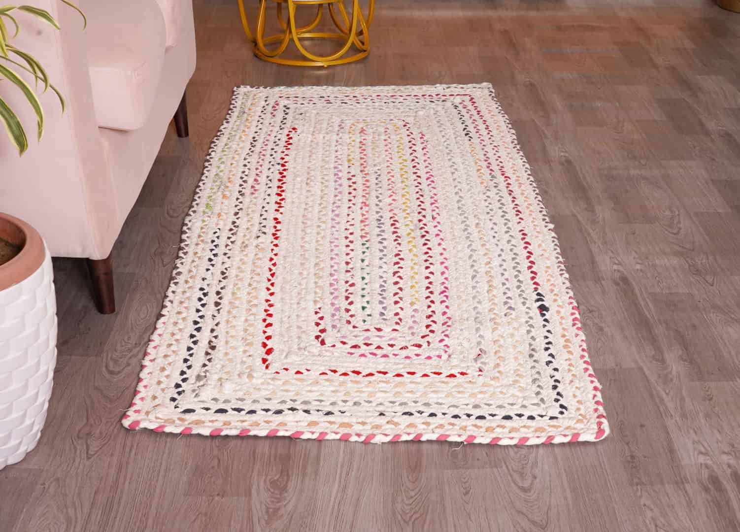 Indian Handwoven Multicolor Cotton Chindi Runner Rug - Image 1