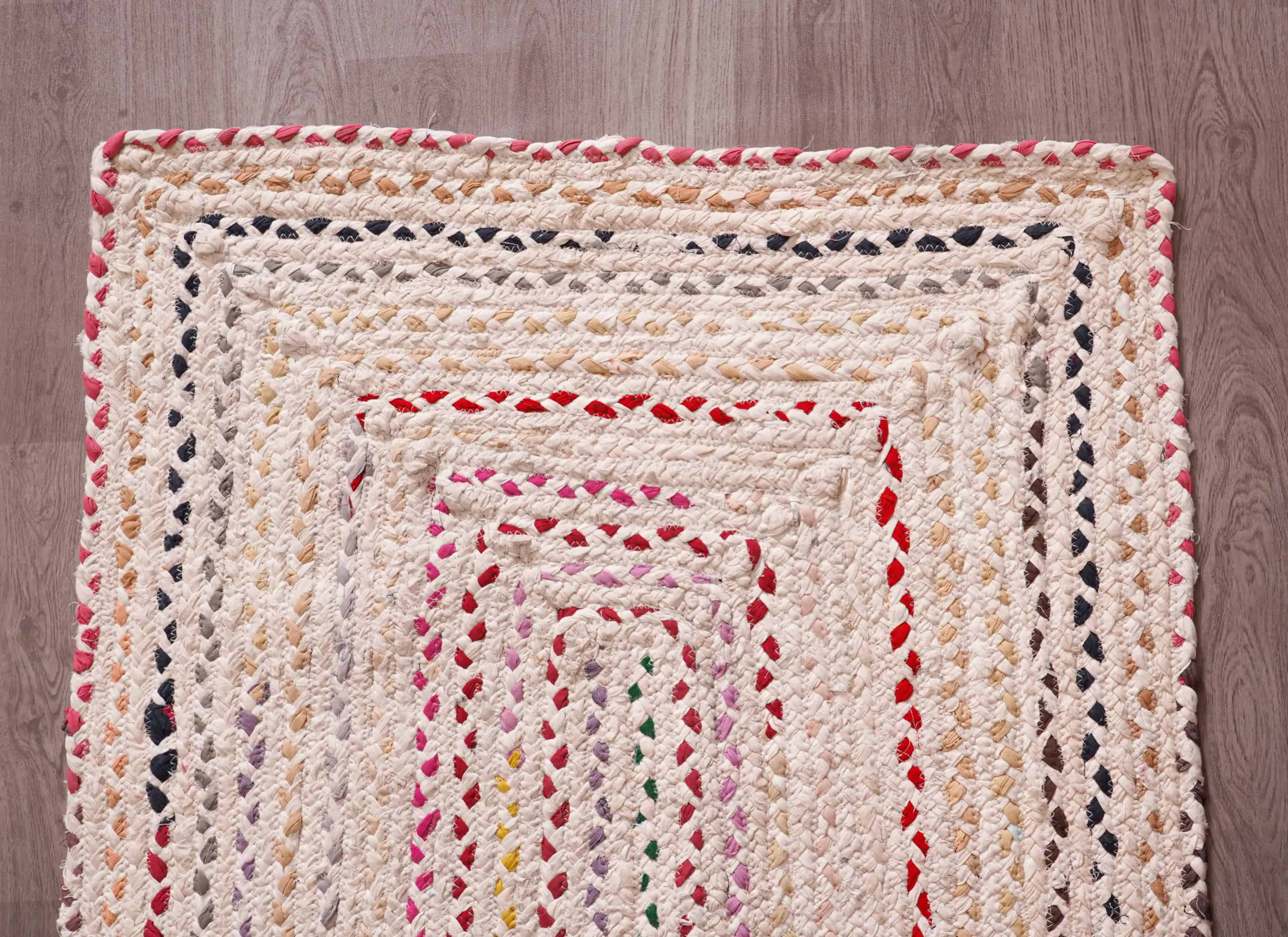 Indian Handwoven Multicolor Cotton Chindi Runner Rug - Image 6