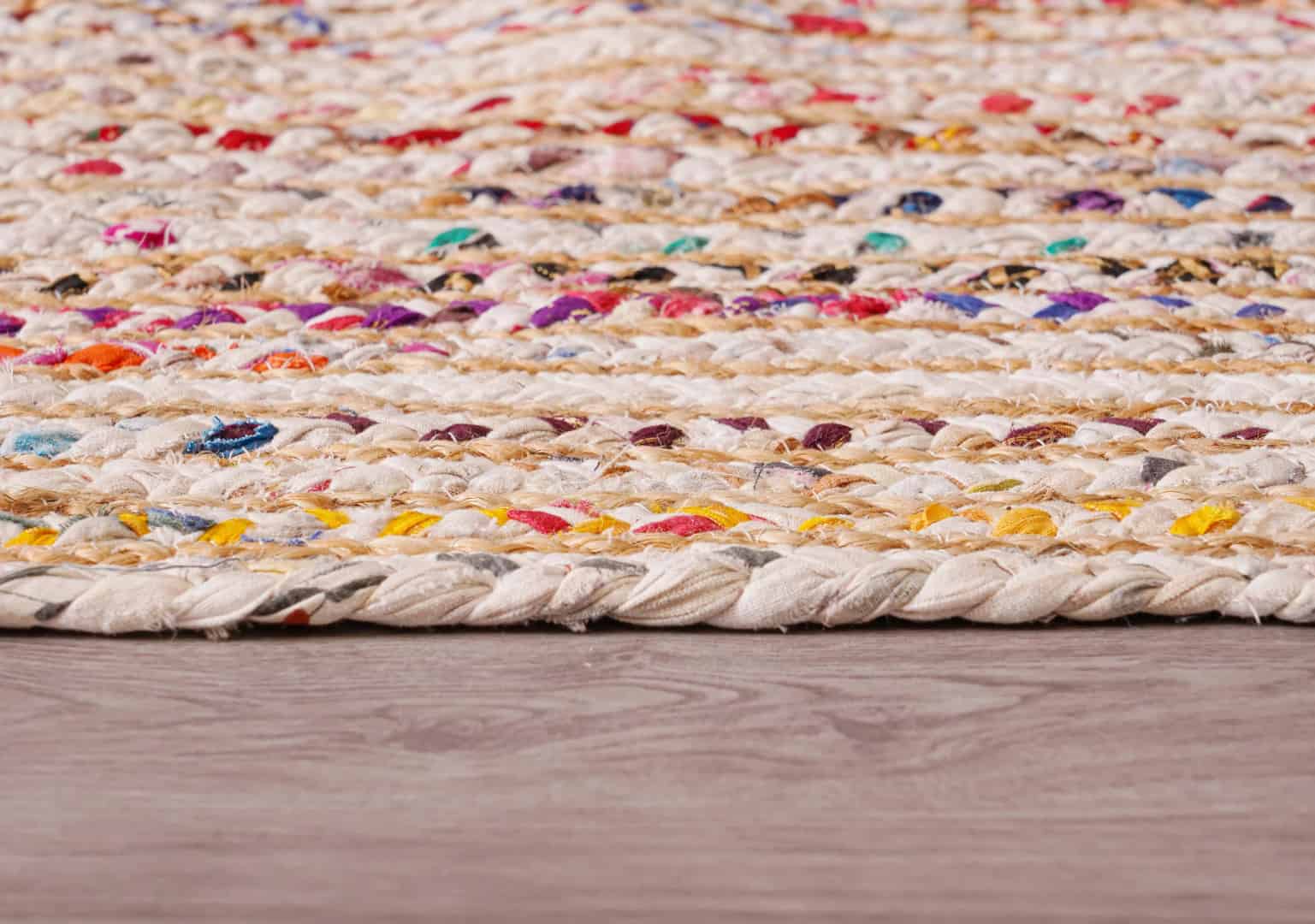 Multicolor Handmade Cotton Jute Chindi Runner Rug - Image 9