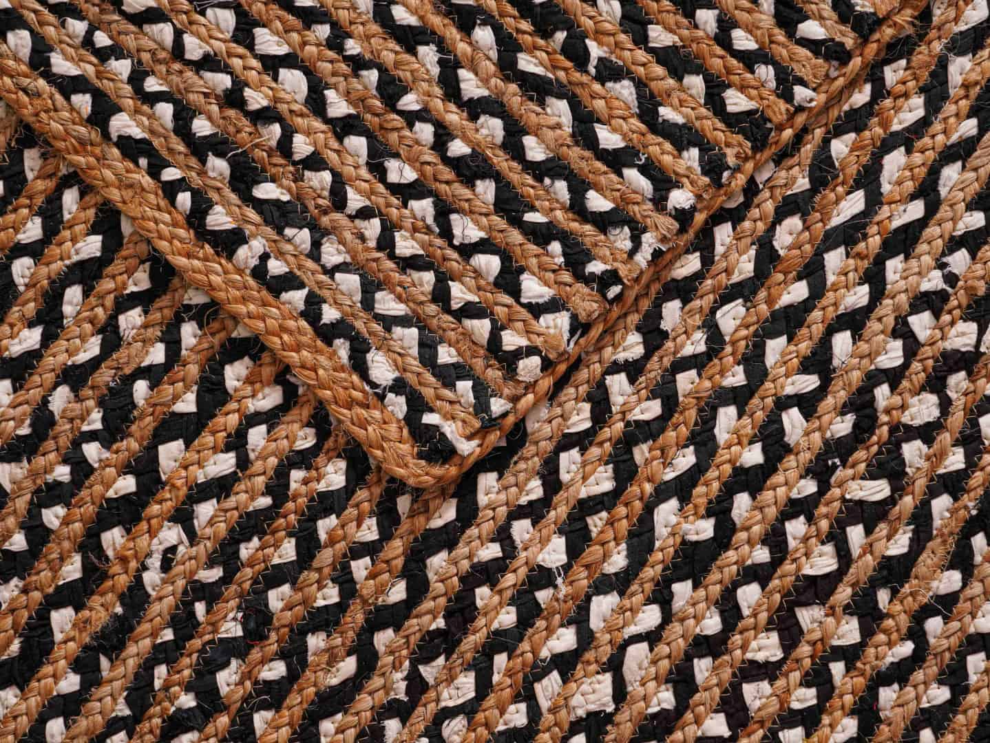 Natural Jute Hand Braided Runner Rug with Black and White Cotton - Image 8