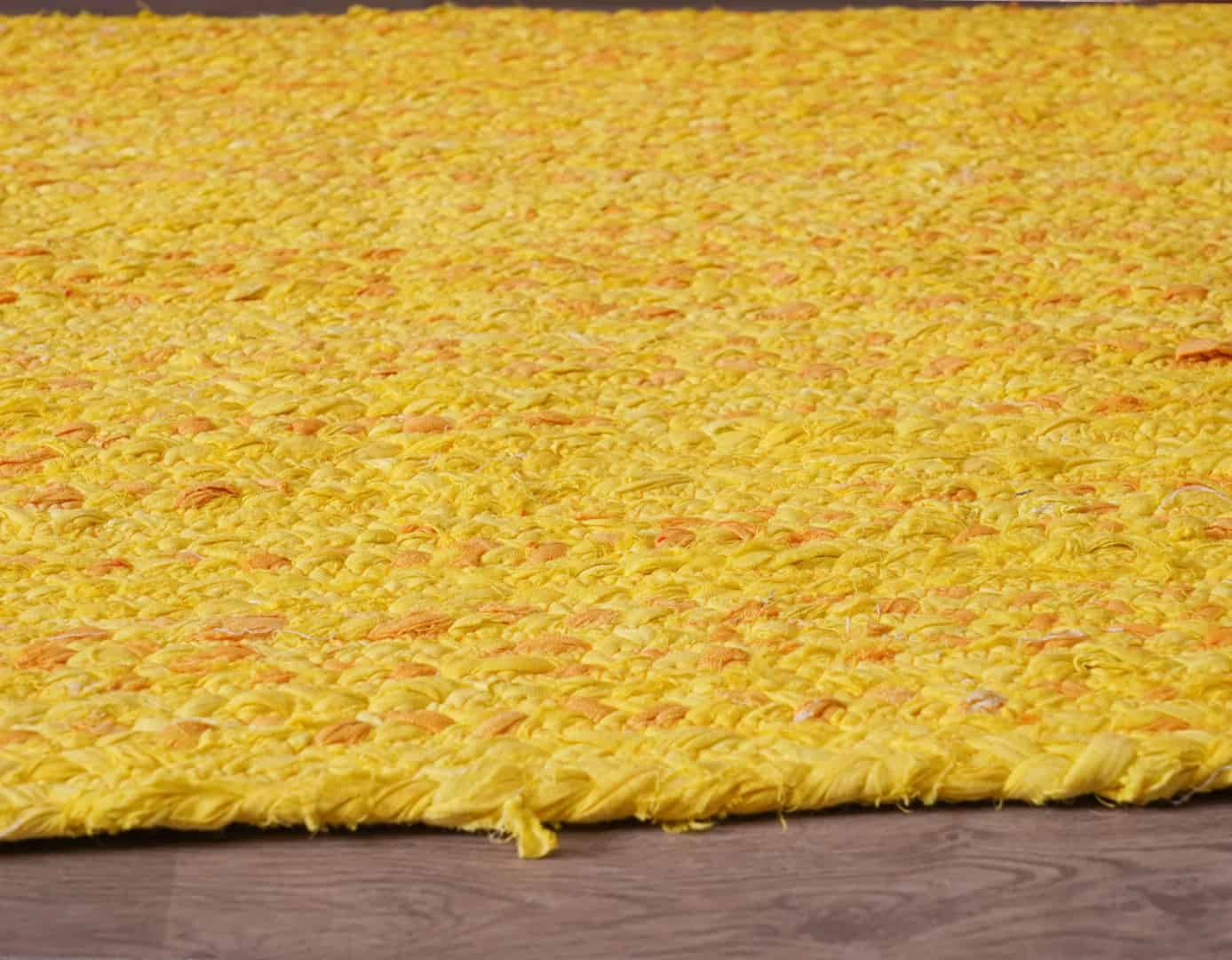 Yellow Handwoven Cotton Chindi Runner Rug and Mat - Image 5