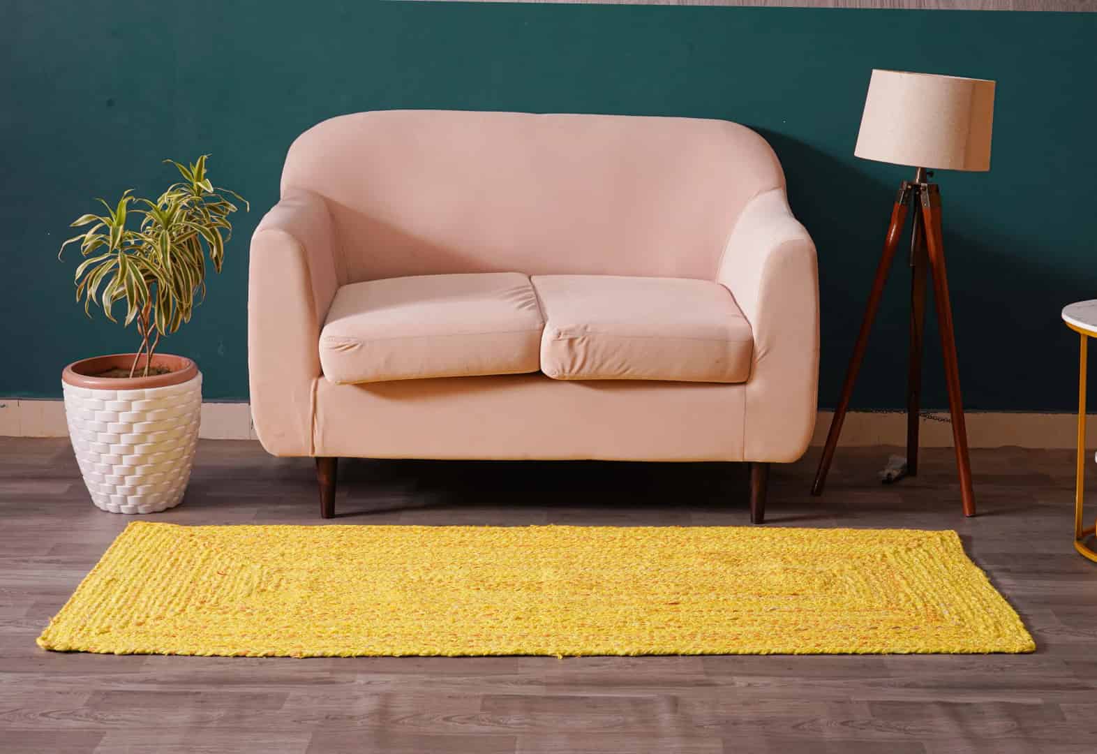 Yellow Handwoven Cotton Chindi Runner Rug and Mat - Image 2