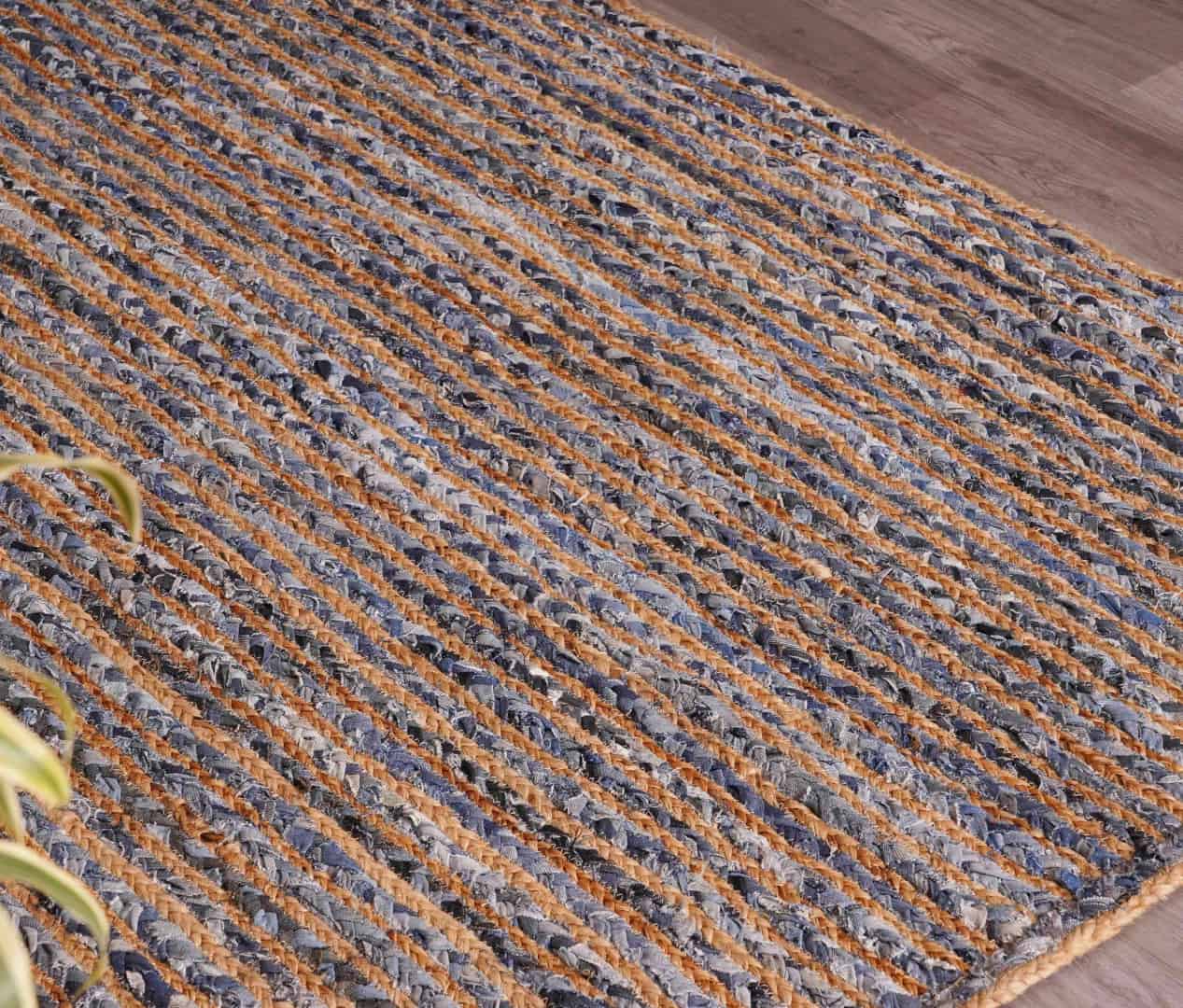 Beige with Multicolor Cotton Hand Braided Runner Rug - Image 5
