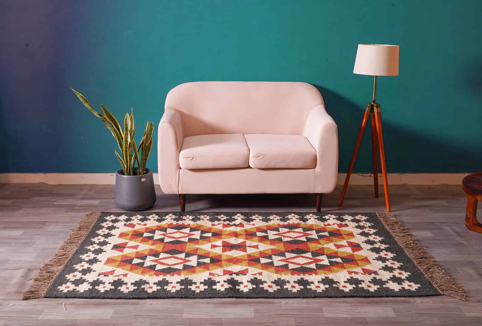 Jute Kilim Rug Wool Southwestern Traditional Jute Bohemian Jute Rug Moroccan Area Rug Boho Decor Indian Large Size Rug For Living Room Decor Rug  - Image 2