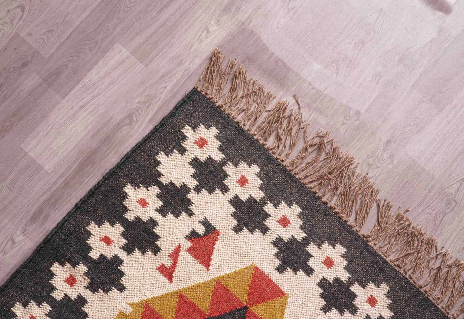 Jute Kilim Rug Wool Southwestern Traditional Jute Bohemian Jute Rug Moroccan Area Rug Boho Decor Indian Large Size Rug For Living Room Decor Rug  - Image 7