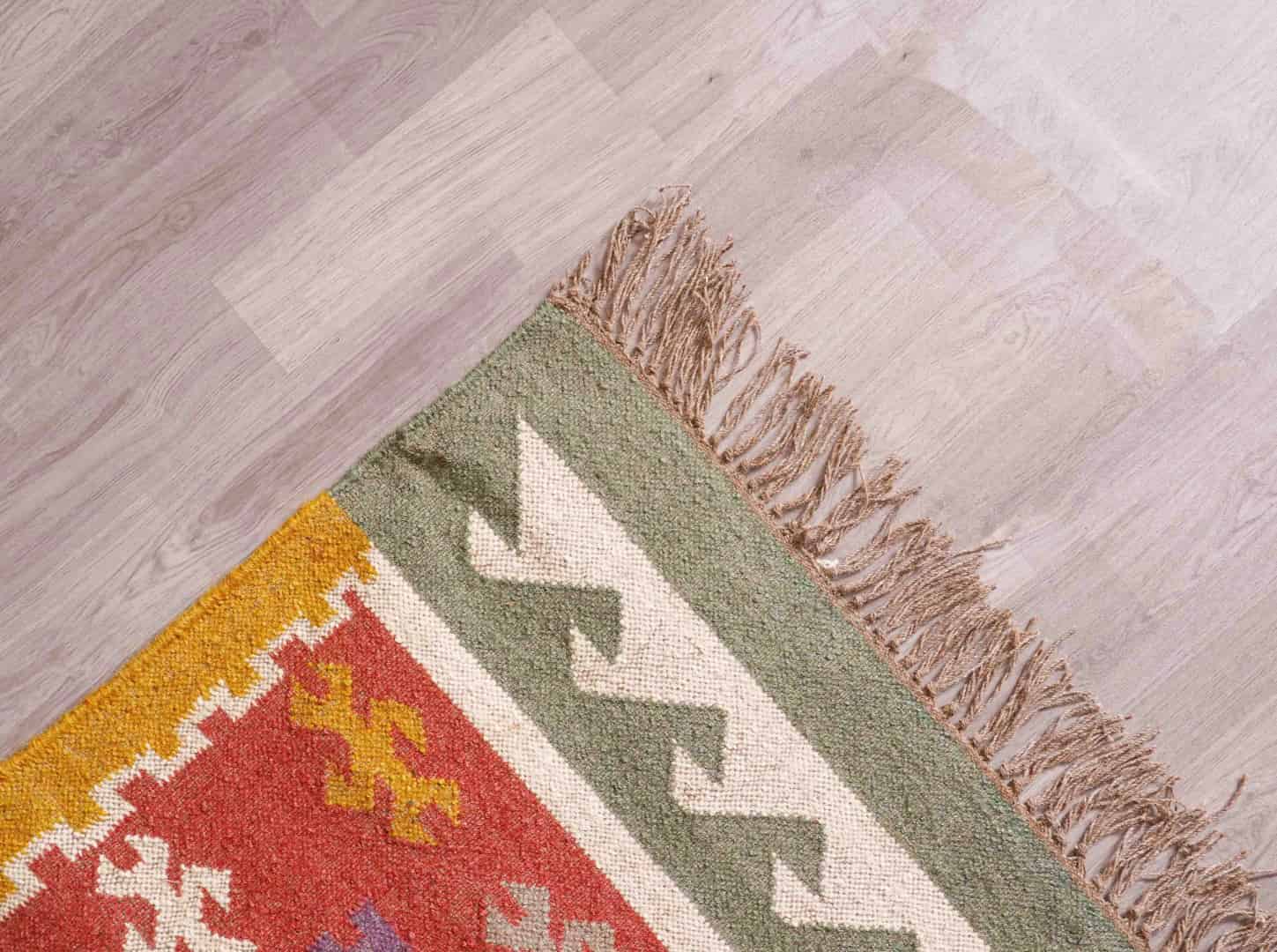 Indian Traditional Multicolor Wool Jute Kilim Rug for Home Decor Vintage Jute Area Rug For Living Room And Kitchen Decor Rug Traditional Jute Rug  - Image 6