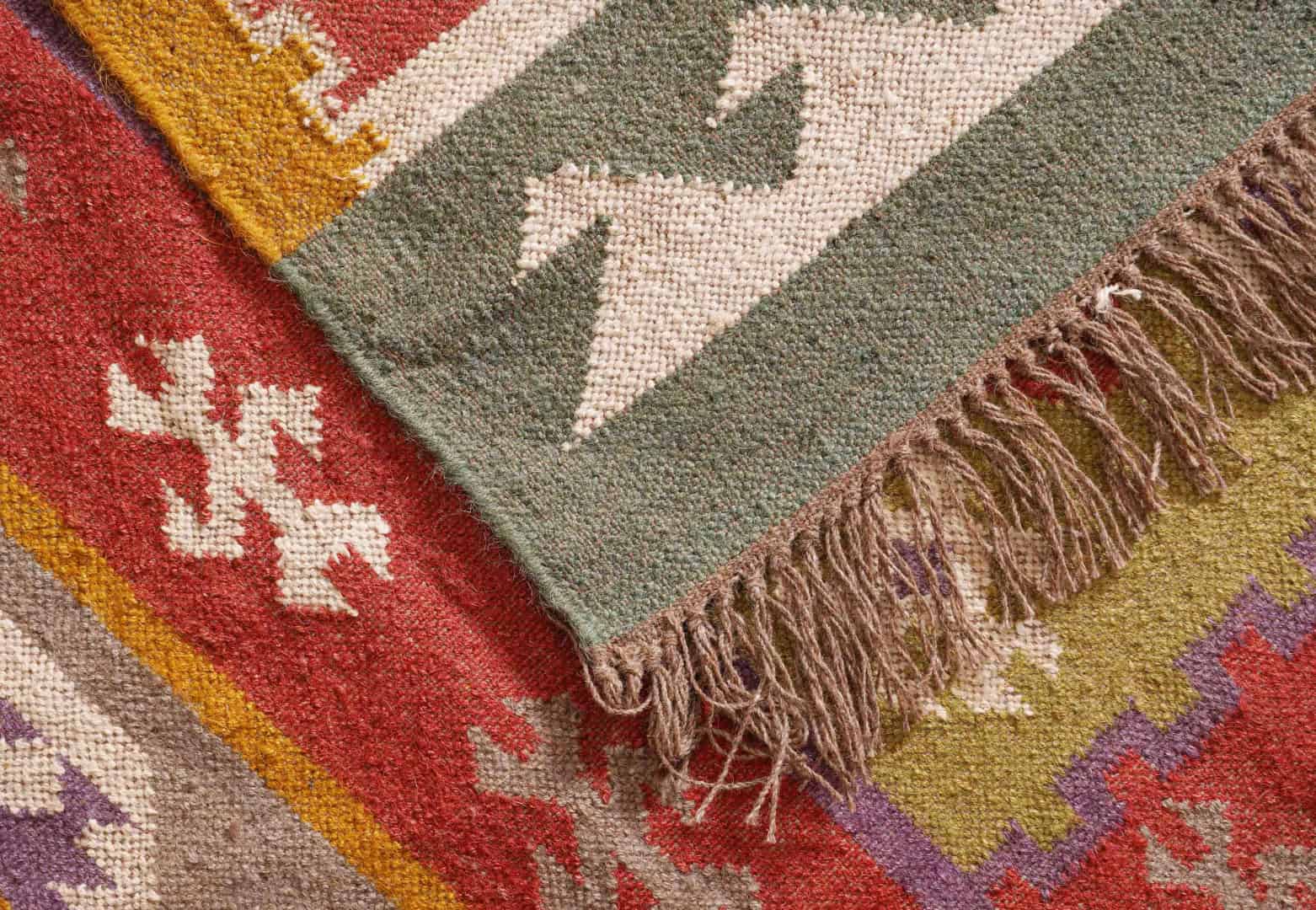 Indian Traditional Multicolor Wool Jute Kilim Rug for Home Decor Vintage Jute Area Rug For Living Room And Kitchen Decor Rug Traditional Jute Rug  - Image 9