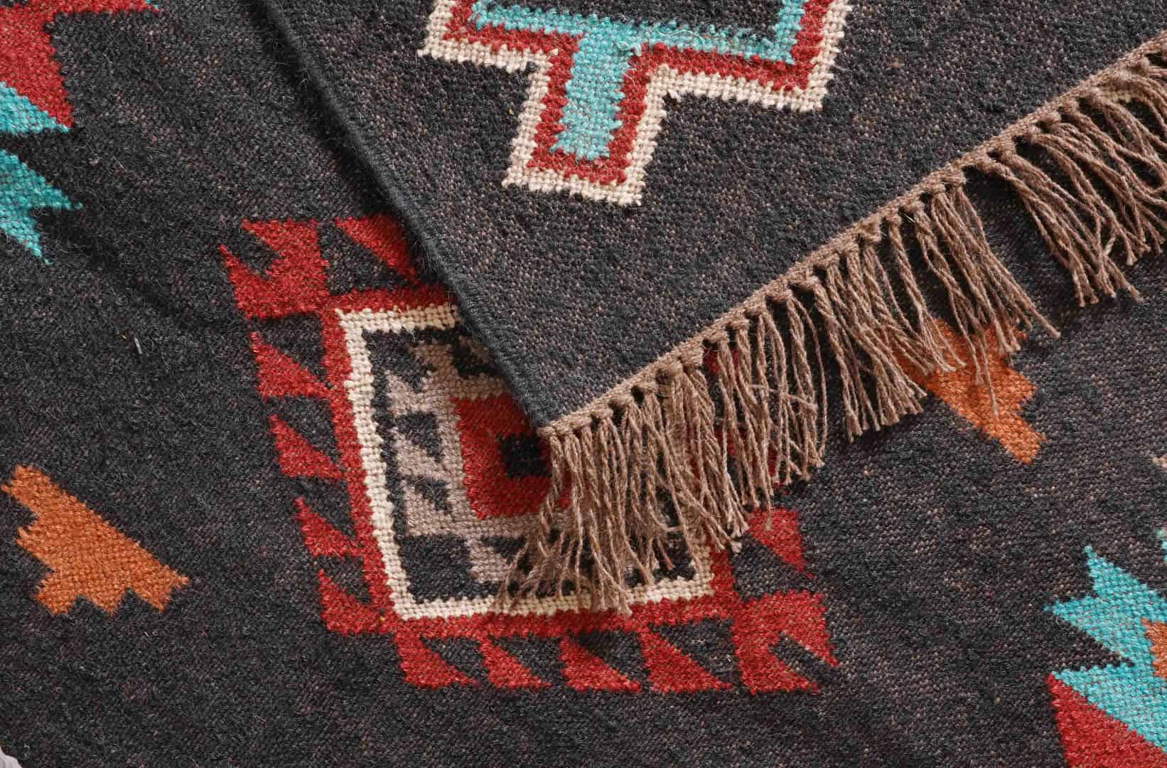 Wool Jute Traditional Kilim Rug Indian Rug Vintage Rug Oushak Rug Vintage Kilim Rug Vintage Large Kilim Jute Dhurrie Boho Decor Area Rug  - Image 6