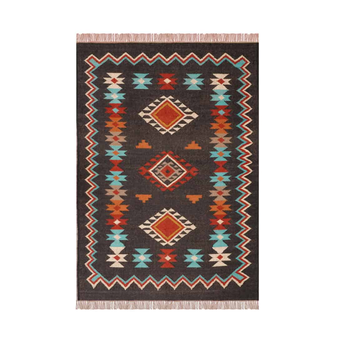 Wool Jute Traditional Kilim Rug Indian Rug Vintage Rug Oushak Rug Vintage Kilim Rug Vintage Large Kilim Jute Dhurrie Boho Decor Area Rug  - Image 1