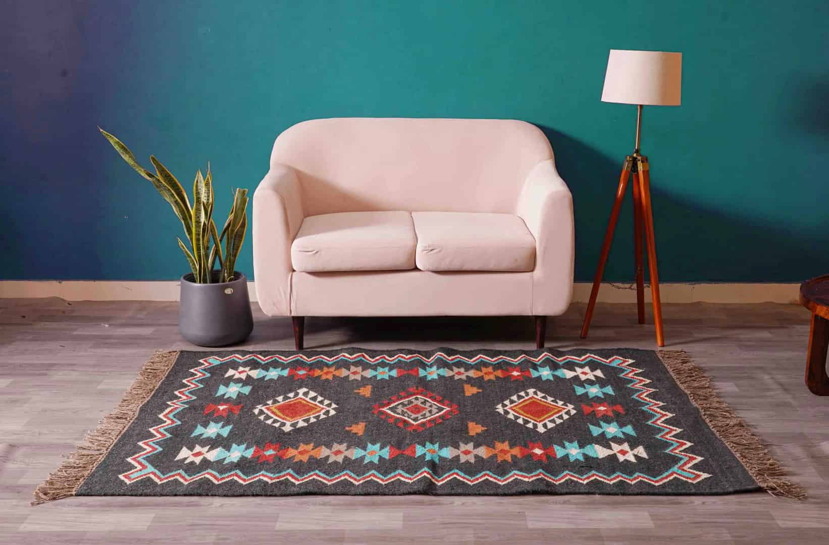 Wool Jute Traditional Kilim Rug Indian Rug Vintage Rug Oushak Rug Vintage Kilim Rug Vintage Large Kilim Jute Dhurrie Boho Decor Area Rug  - Image 2