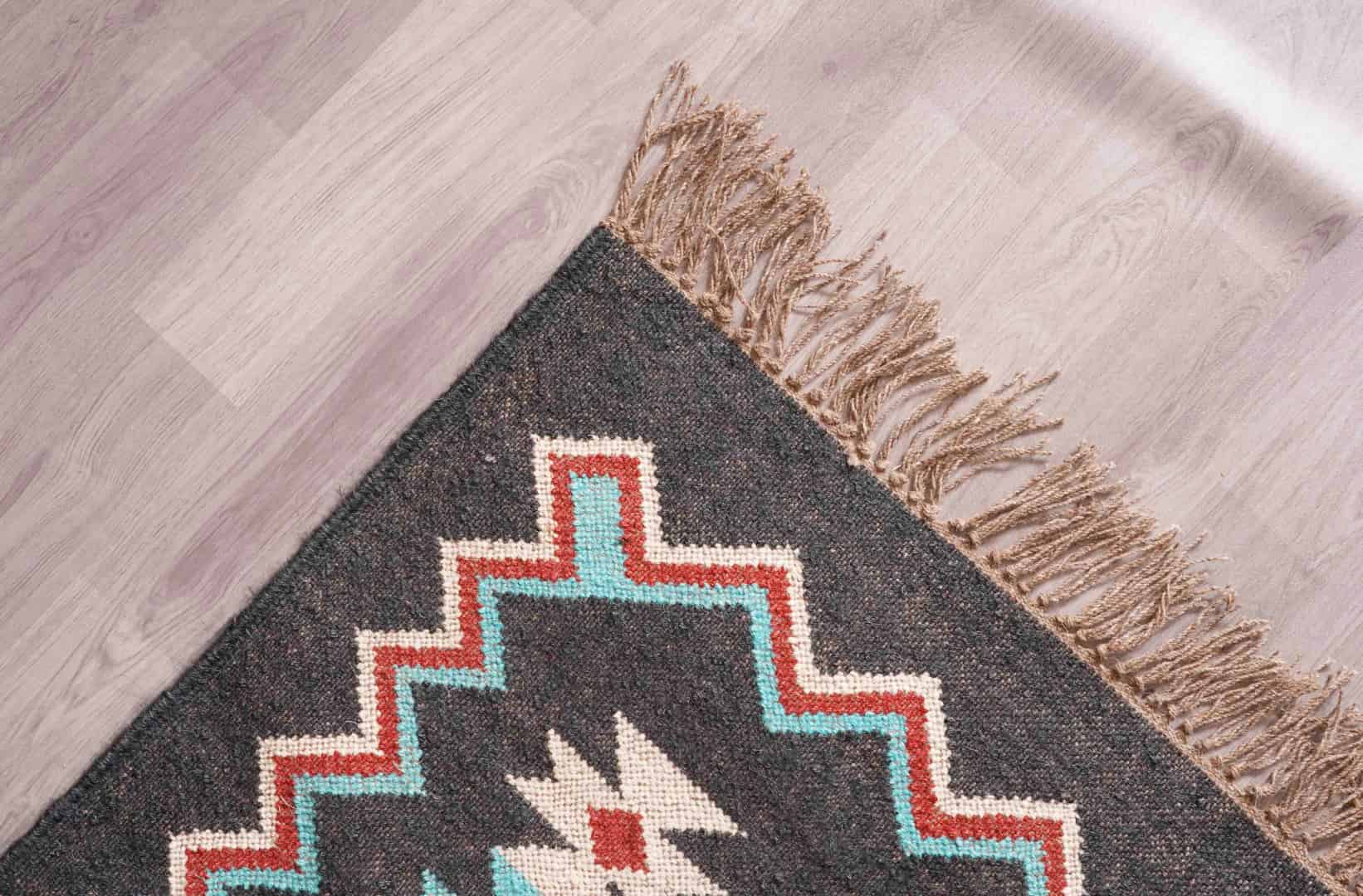 Wool Jute Traditional Kilim Rug Indian Rug Vintage Rug Oushak Rug Vintage Kilim Rug Vintage Large Kilim Jute Dhurrie Boho Decor Area Rug  - Image 4