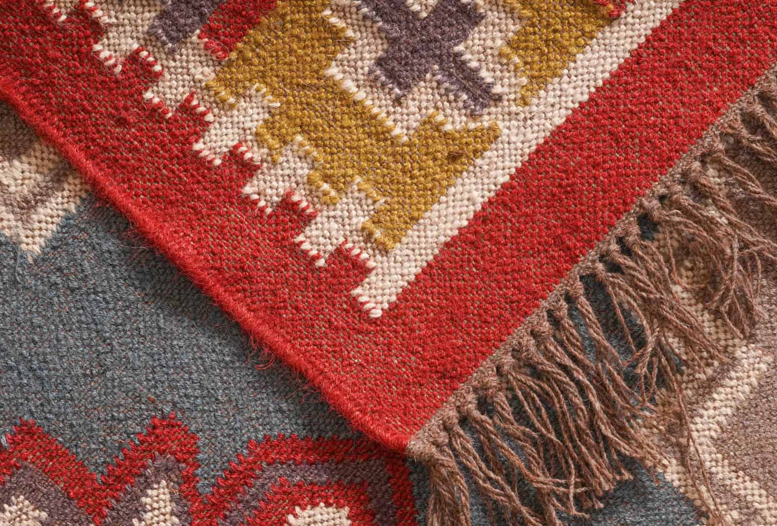 Indian Handwoven Multicolor Wool and Jute Vintage Kilim Rug Handmade Kilim Dhurrie Rug Traditional Indian Bohemian Home Decor Rugs - Image 7