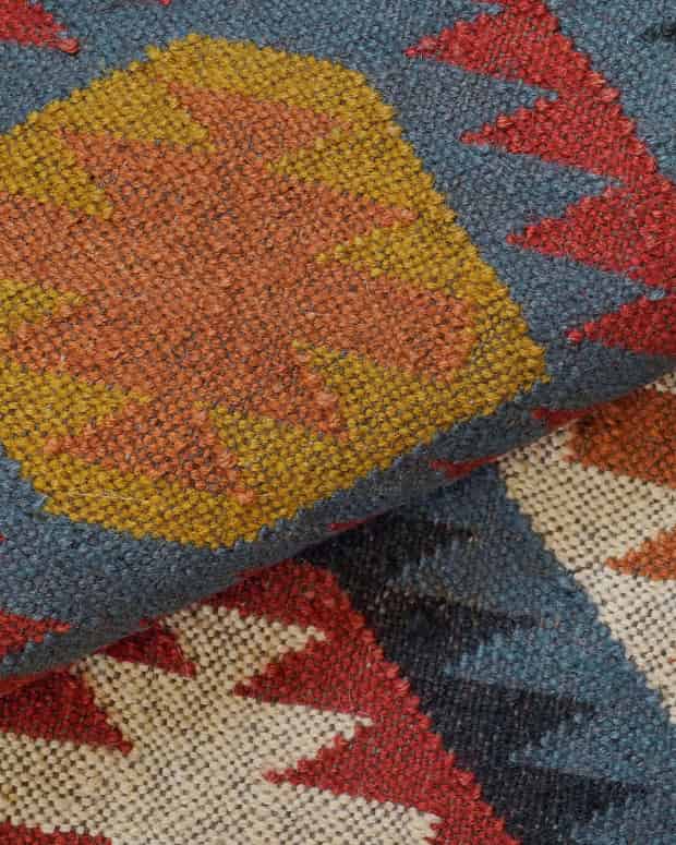 Chouhan-KLM400008 Traditional Multicolor Wool Jute Kilim Rug - Image 7
