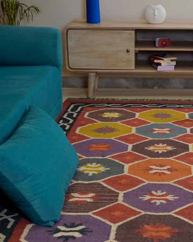 Chouhan-KLM400008 Traditional Multicolor Wool Jute Kilim Rug - Image 3