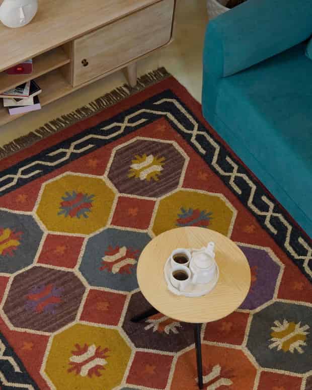 Chouhan-KLM400008 Traditional Multicolor Wool Jute Kilim Rug - Image 5