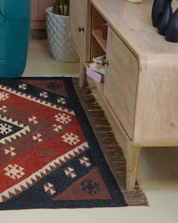 Chouhan-KLM400006 Handwoven Multi Color Large Jute Dhurrie Rug - Image 3