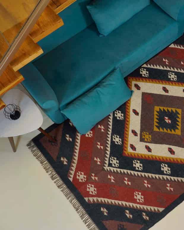 Chouhan-KLM400006 Handwoven Multi Color Large Jute Dhurrie Rug - Image 6