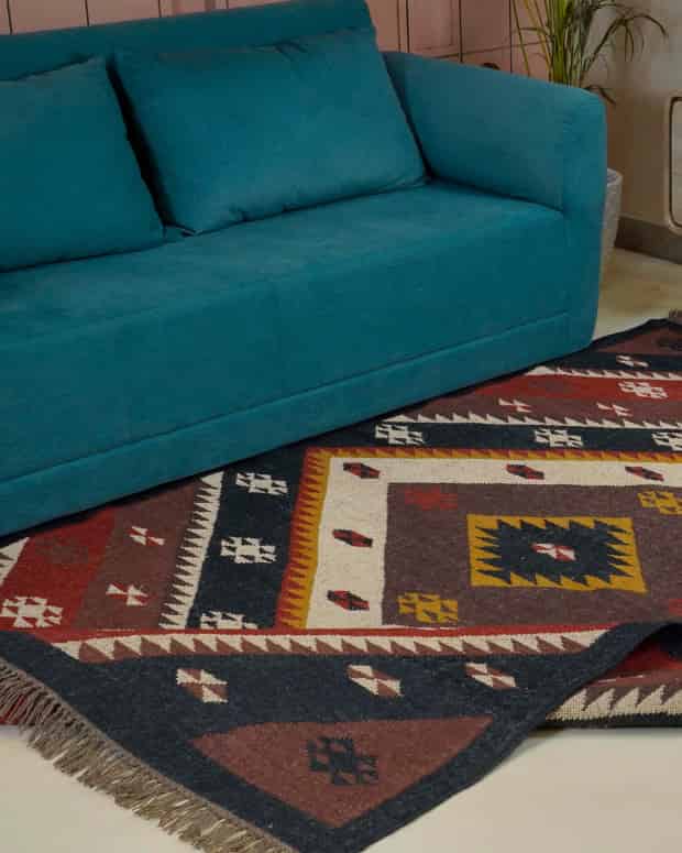Chouhan-KLM400006 Handwoven Multi Color Large Jute Dhurrie Rug - Image 7