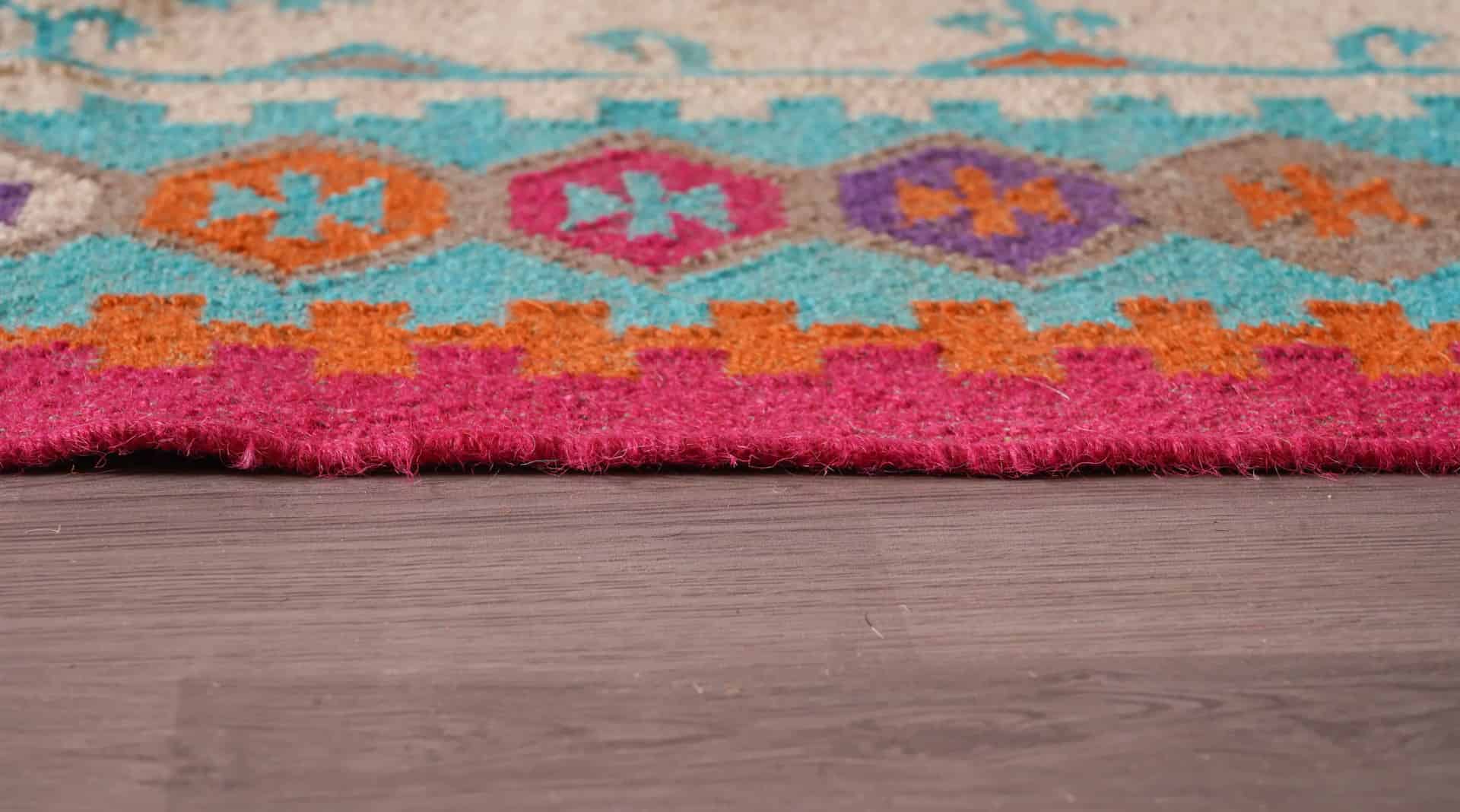 Indian Handwoven Multicolor Wool Jute Kilim Rug and Runner with Fringes Jute Rug Kilim Wool and Jute Rug Handmade Kilim Dhurrie Rug gift - Image 10