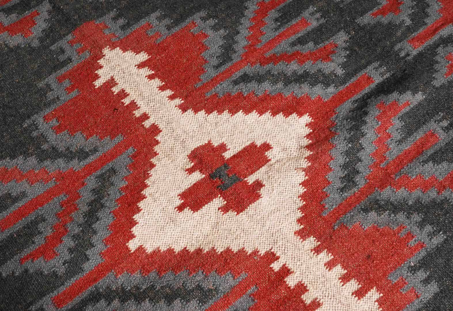 Indian Handwoven Multicolor Wool Jute Kilim Rug with Fringes Jute Rug Entryway Jute Kilim Rug Living Room Boho Decor Area Rug  - Image 6