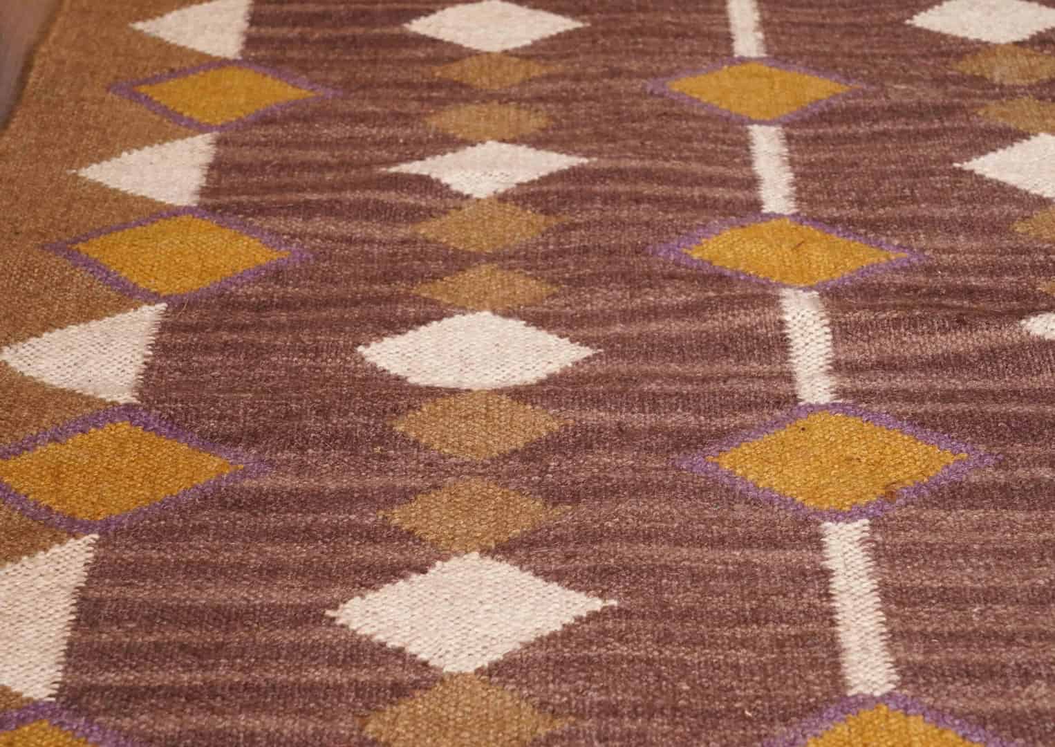 Vintage Indian Antique Look Multicolor Wool Jute Kilim Rug with Fringes Jute Rug Vintage Wool Jute Kilim Large Dhurrie Rug  - Image 6