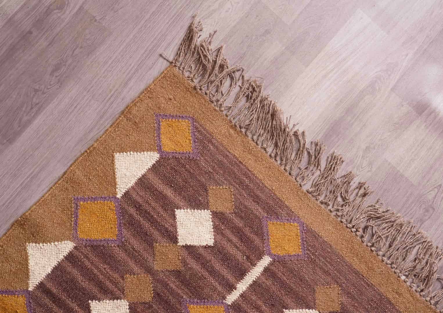 Vintage Indian Antique Look Multicolor Wool Jute Kilim Rug with Fringes Jute Rug Vintage Wool Jute Kilim Large Dhurrie Rug  - Image 7