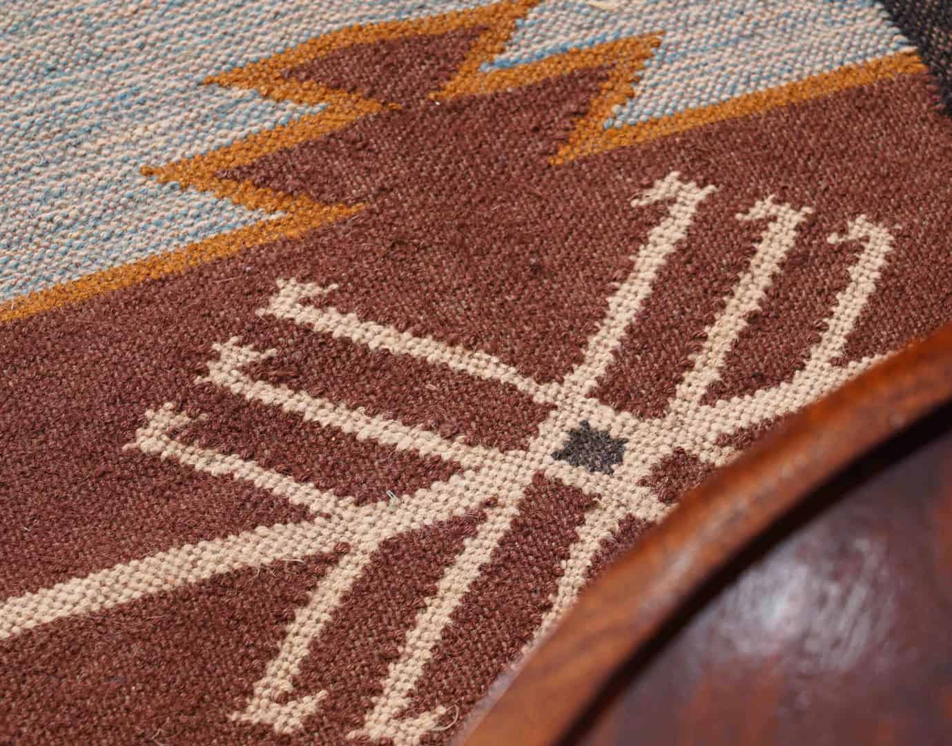 Vintage Indian Antique Look Multicolor Wool Jute Kilim Rug with Fringes Jute Rug For Living Room Decor Rug Vintage Large Area Jute Kilim Rug  - Image 5