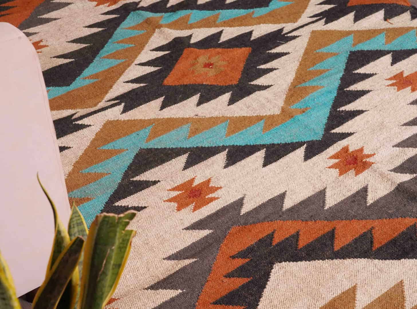 Handwoven Bohemian Eco Friendly Multicolor Wool Jute Kilim Rug Large Area Jute Dhurrie Rug For Living Room And Kitchen Decor Rug  - Image 7