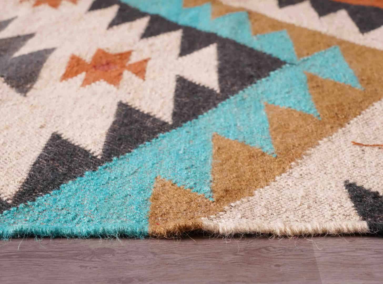 Handwoven Bohemian Eco Friendly Multicolor Wool Jute Kilim Rug Large Area Jute Dhurrie Rug For Living Room And Kitchen Decor Rug  - Image 9
