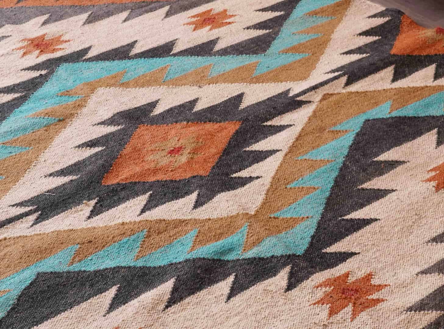 Handwoven Bohemian Eco Friendly Multicolor Wool Jute Kilim Rug Large Area Jute Dhurrie Rug For Living Room And Kitchen Decor Rug  - Image 10