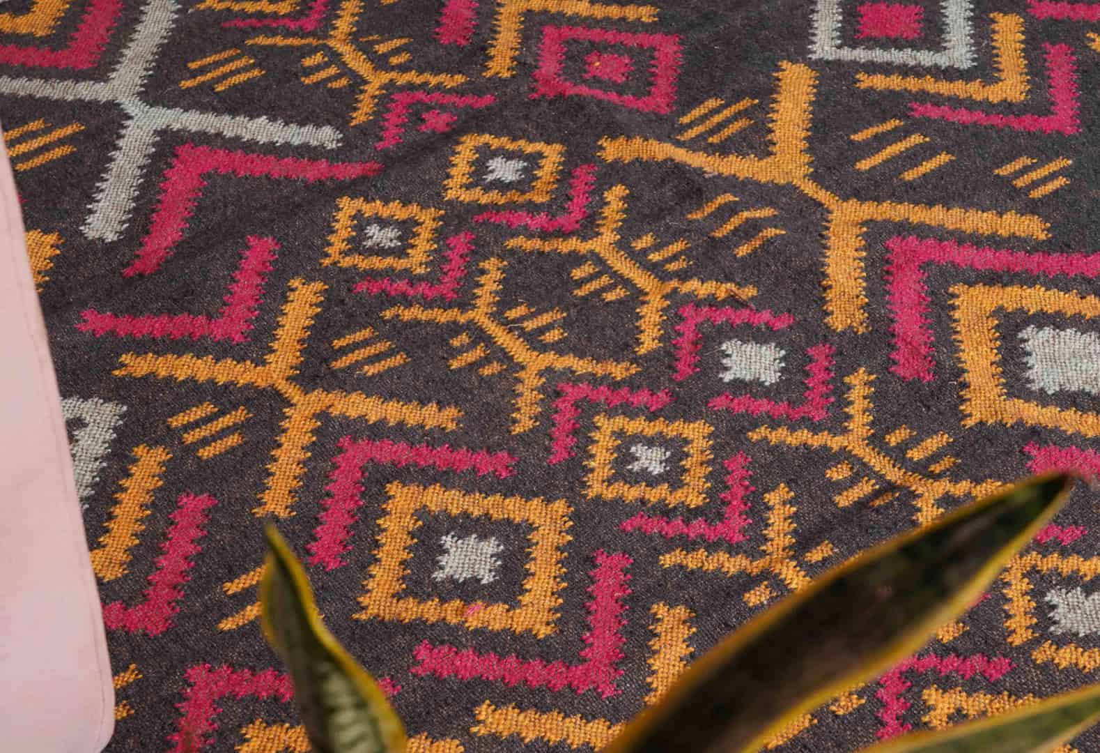 Handwoven Vintage Wool Jute Rugs For Home Decor Traditional Kilim Rug Vintage Jute Kilim Rug Oushak Area Rug Vintage Kilim Rugs Kilim Rug - Image 4