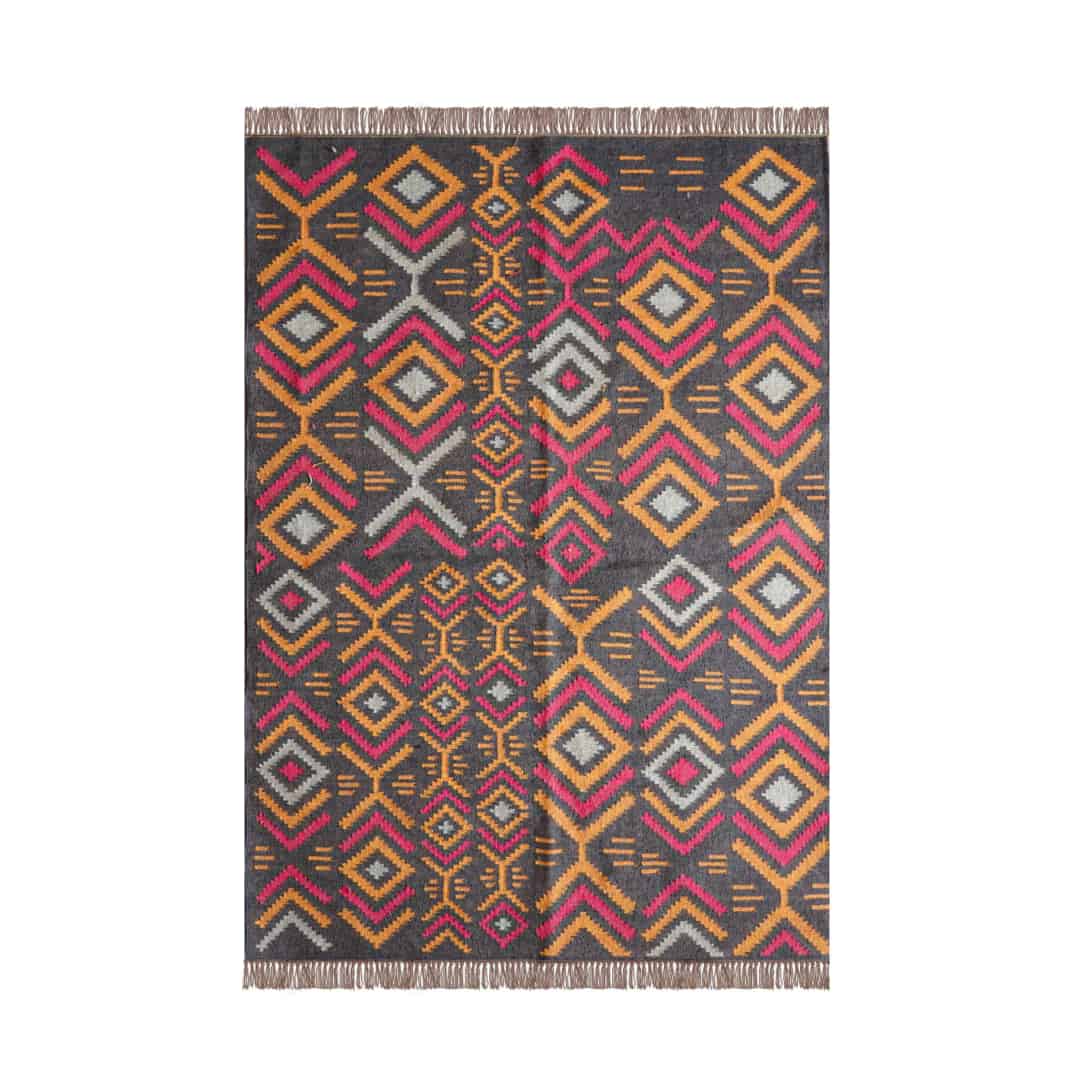 Handwoven Vintage Wool Jute Rugs For Home Decor Traditional Kilim Rug Vintage Jute Kilim Rug Oushak Area Rug Vintage Kilim Rugs Kilim Rug - Image 1