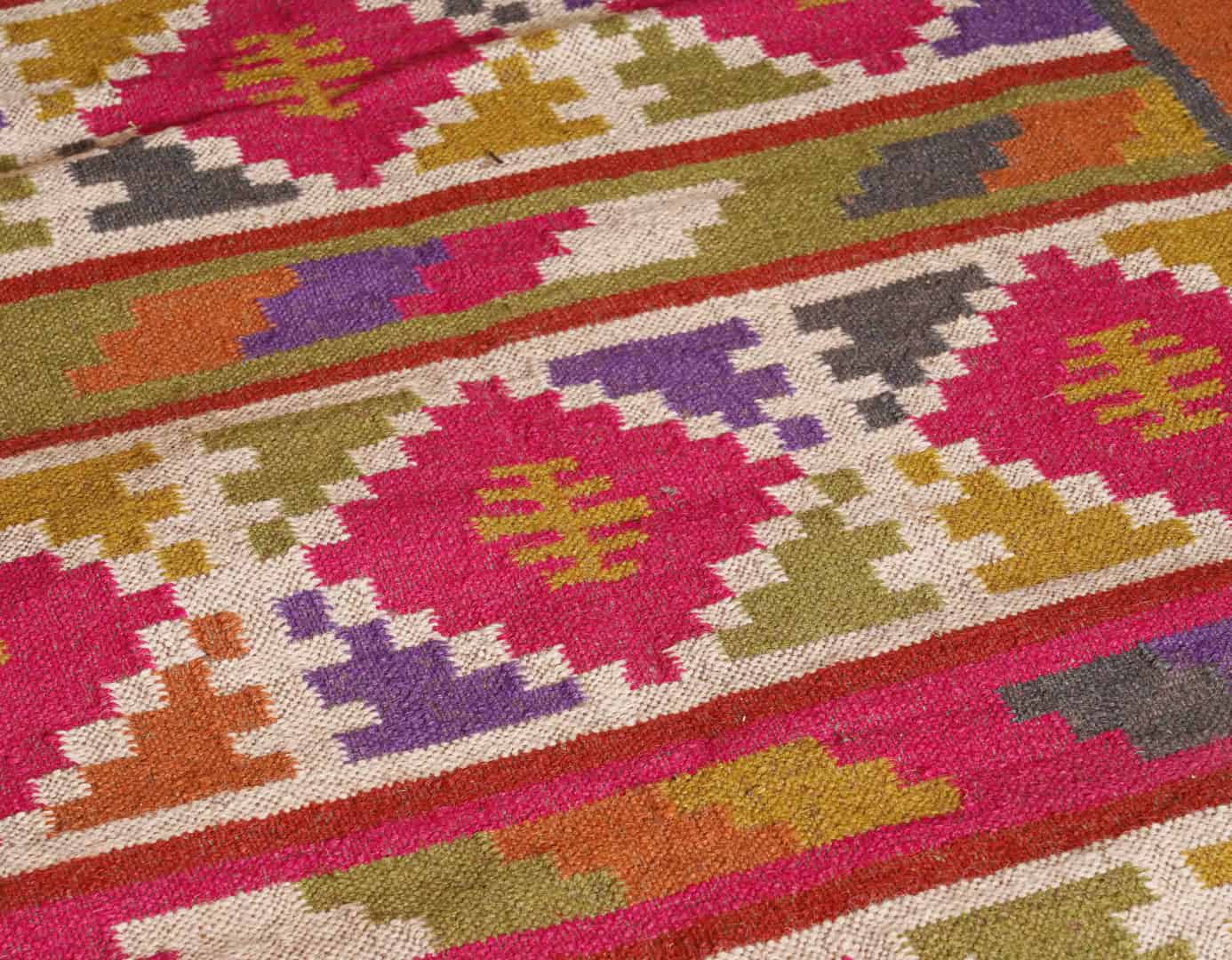 Kilim Rug Handwoven Wool and Jute Rug Handmade Kilim Dhurrie Rug Traditional Indian jute Area rug Traditional Wool jute Kilim Rug  - Image 8