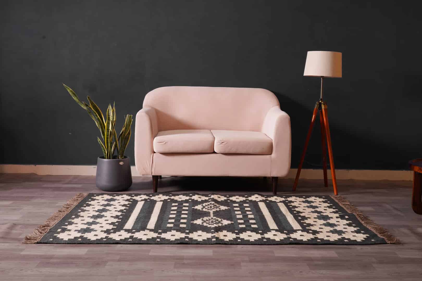 Rugs For Home Decor Vintage Black with Off White Design Wool Jute Rug Traditional Kilim Rug Indian Rug Oushak Rug Vintage Kilim Rugs - Image 2