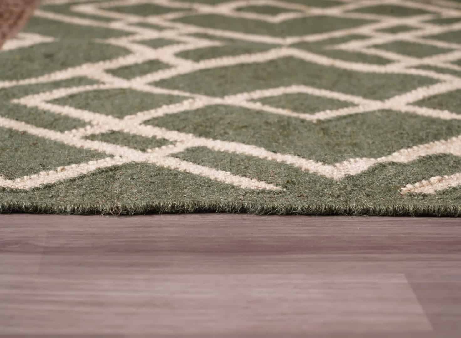 Green with Off White Design Wool Jute Traditional Kilim Rug Indian Rug Vintage Kilim Rugs Kilim Rug Vintage Rug Oushak Rug Vintage Large Area Rug  - Image 5