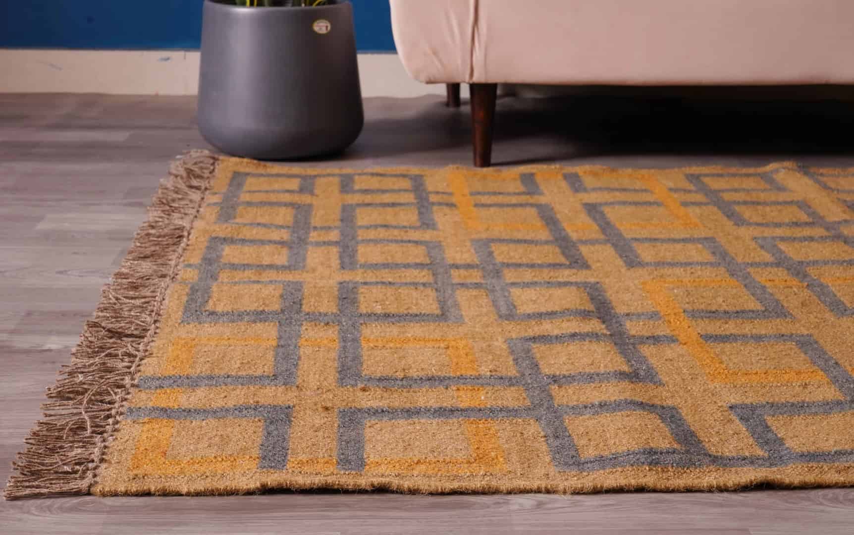 Vintage Wool Jute Rugs For Home Decor Traditional Kilim Rug Indian Rug Vintage Rug Oushak Rug Vintage Kilim Rugs Kilim Large Area Rug  - Image 5