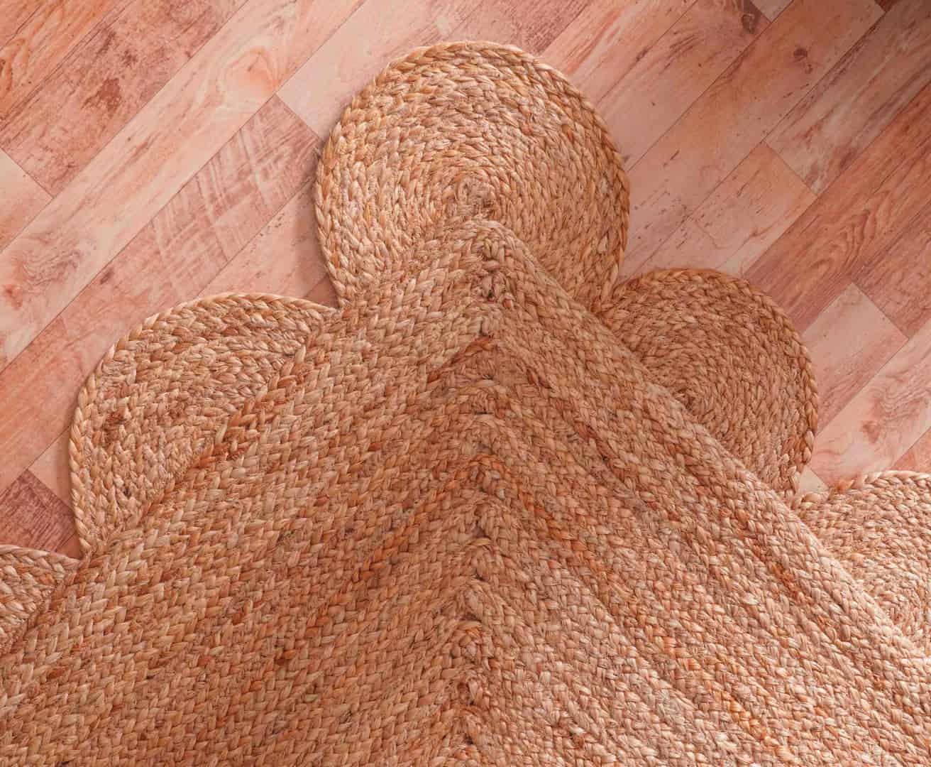 Scalloped Pattern Handmade Natural Jute Braided Runner Rug - Image 5