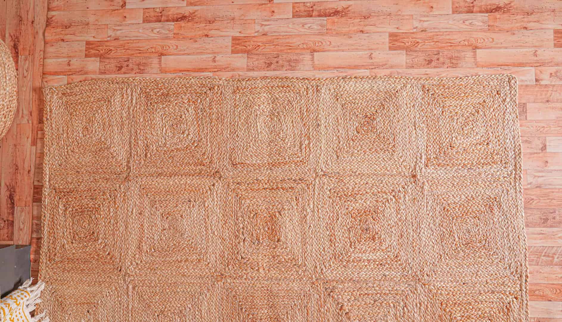 Indian Handmade Natural Jute Braided Large Area Rectangle Rug - Image 5